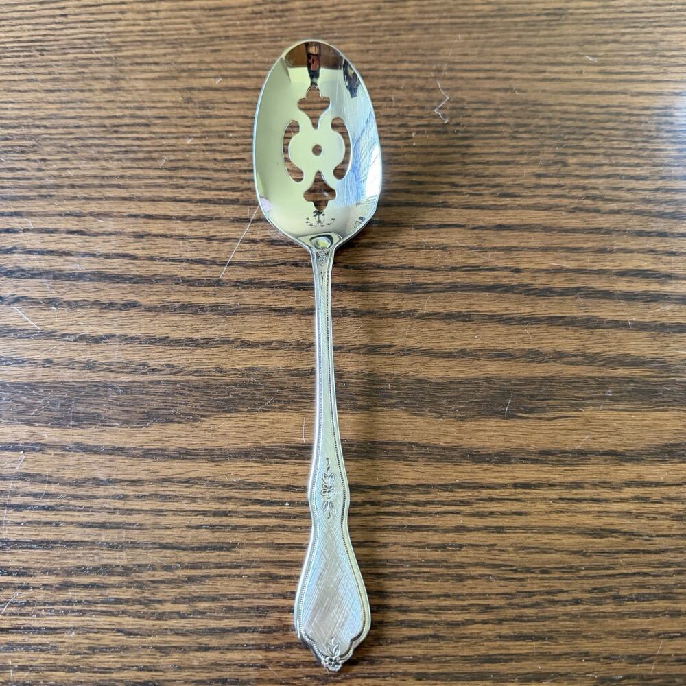 Oneida Morning Blossom Stainless Steel Serving Spoons, Fork, Ladle Set of 7 - Picture 12 of 14